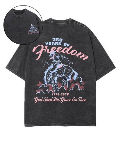 250 Years America Anniversary Double Sided Unisex Washed Christian T-shirt