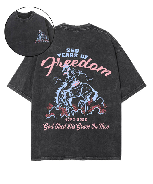 250 Years America Anniversary Double Sided Unisex Washed Christian T-shirt