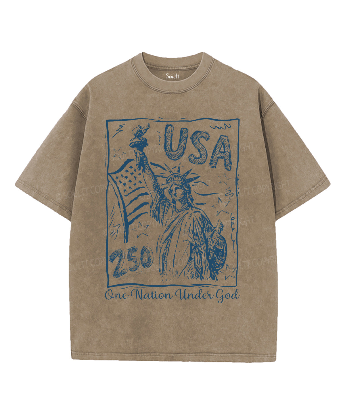 One Nation Under God Unisex Washed Christian T-shirt