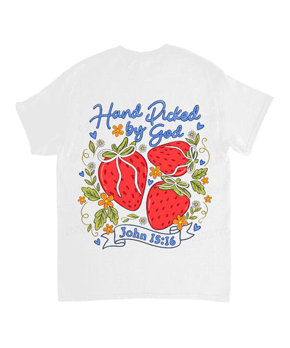 Hand Picked By God Double Sided Unisex Cotton Christian T-Shirt