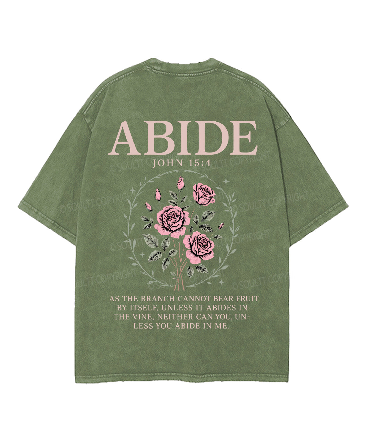 Abide Double Sided Unisex Washed Christian T-shirt