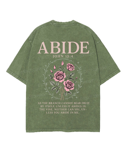 Abide Double Sided Unisex Washed Christian T-shirt