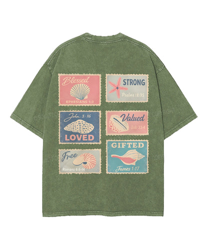 Blessed Double Sided Unisex Washed Christian T-shirt
