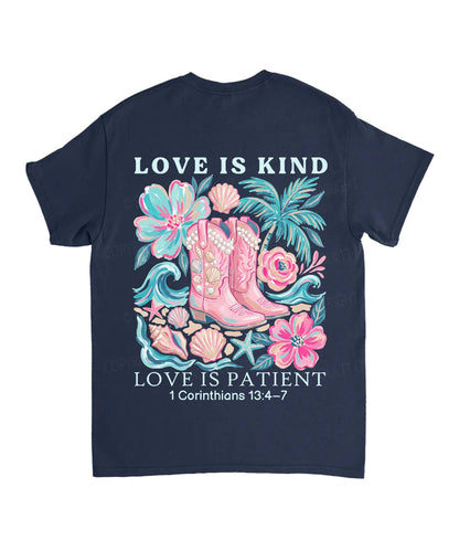 Love Is Kind Double Sided Unisex Cotton Christian T-Shirt