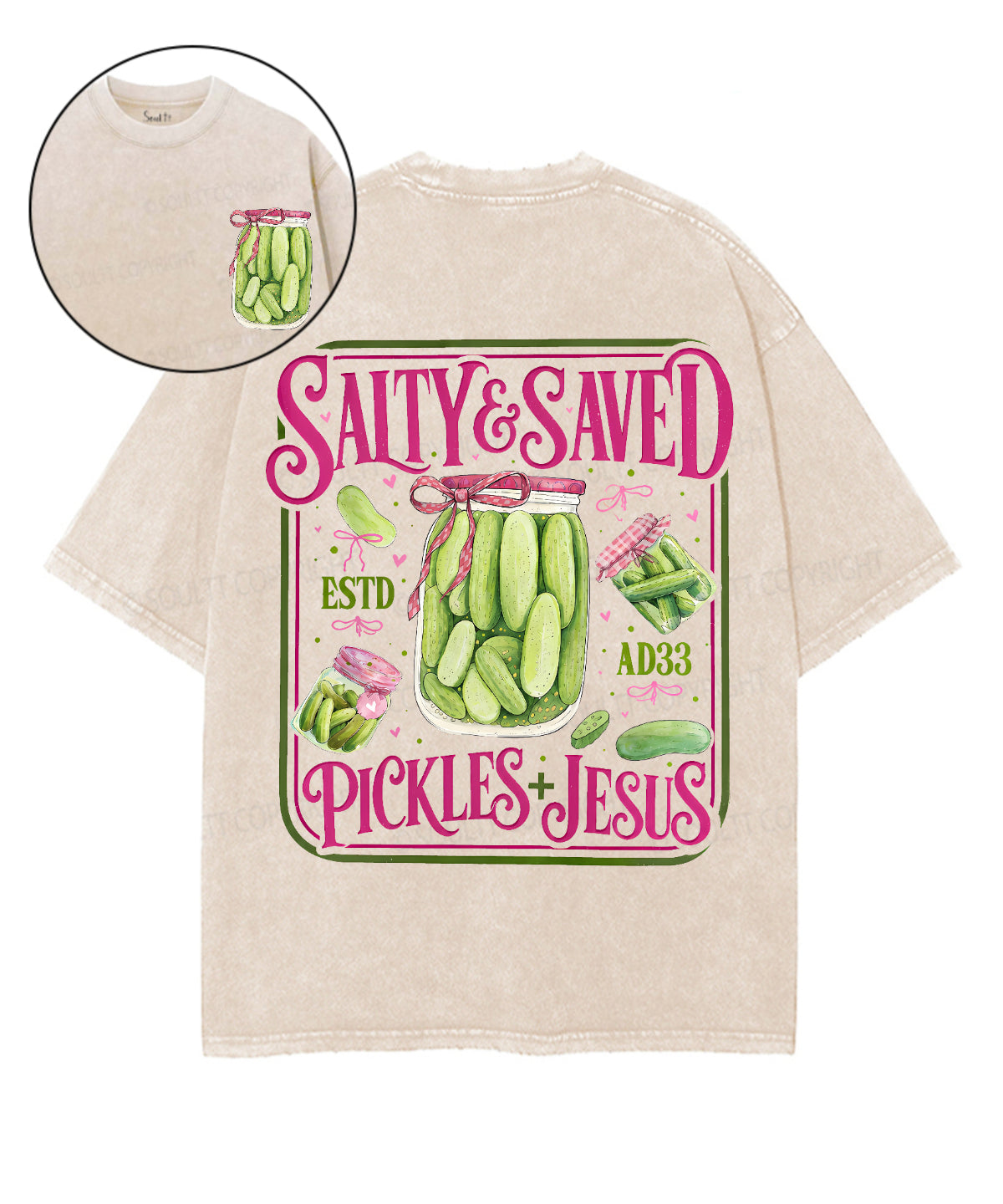 Salty & Saved Double Sided Unisex Washed Christian T-shirt