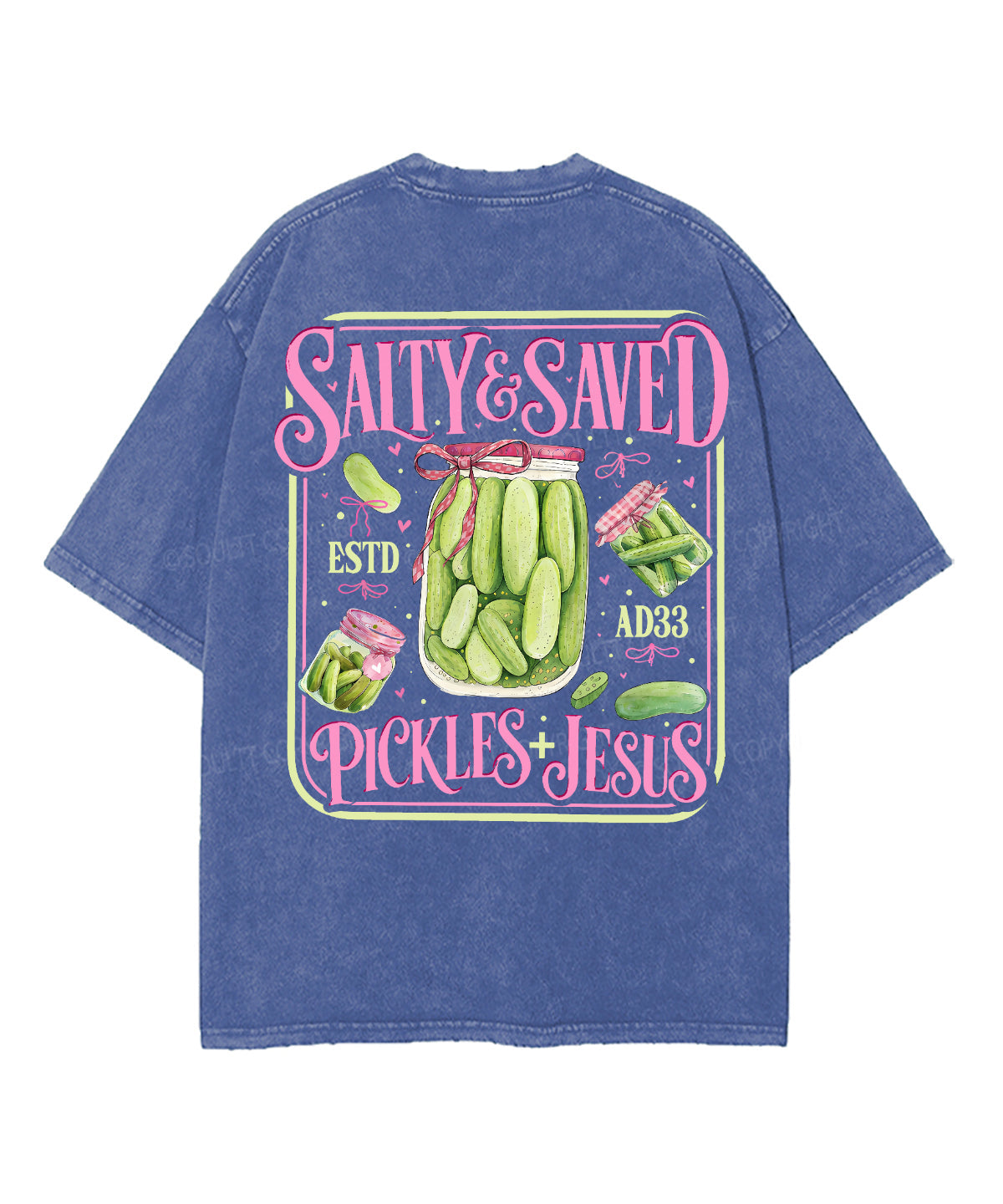 Salty & Saved Double Sided Unisex Washed Christian T-shirt