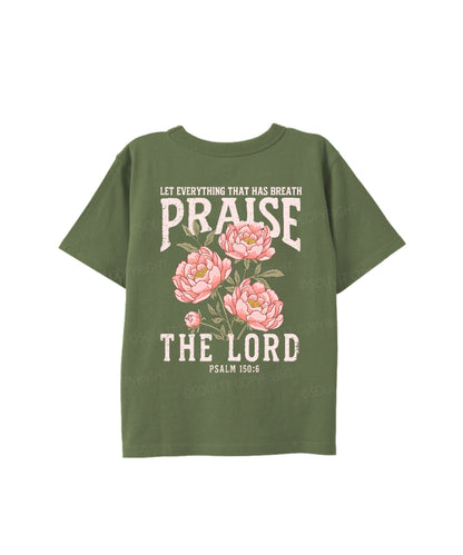 Kids Praise The Lord Double Sided Cotton Christian T-shirt