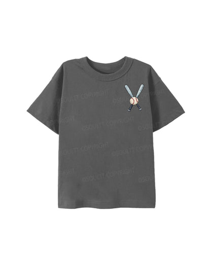 Kids Jesus And Baseball Double Sided Cotton Christian T-shirt