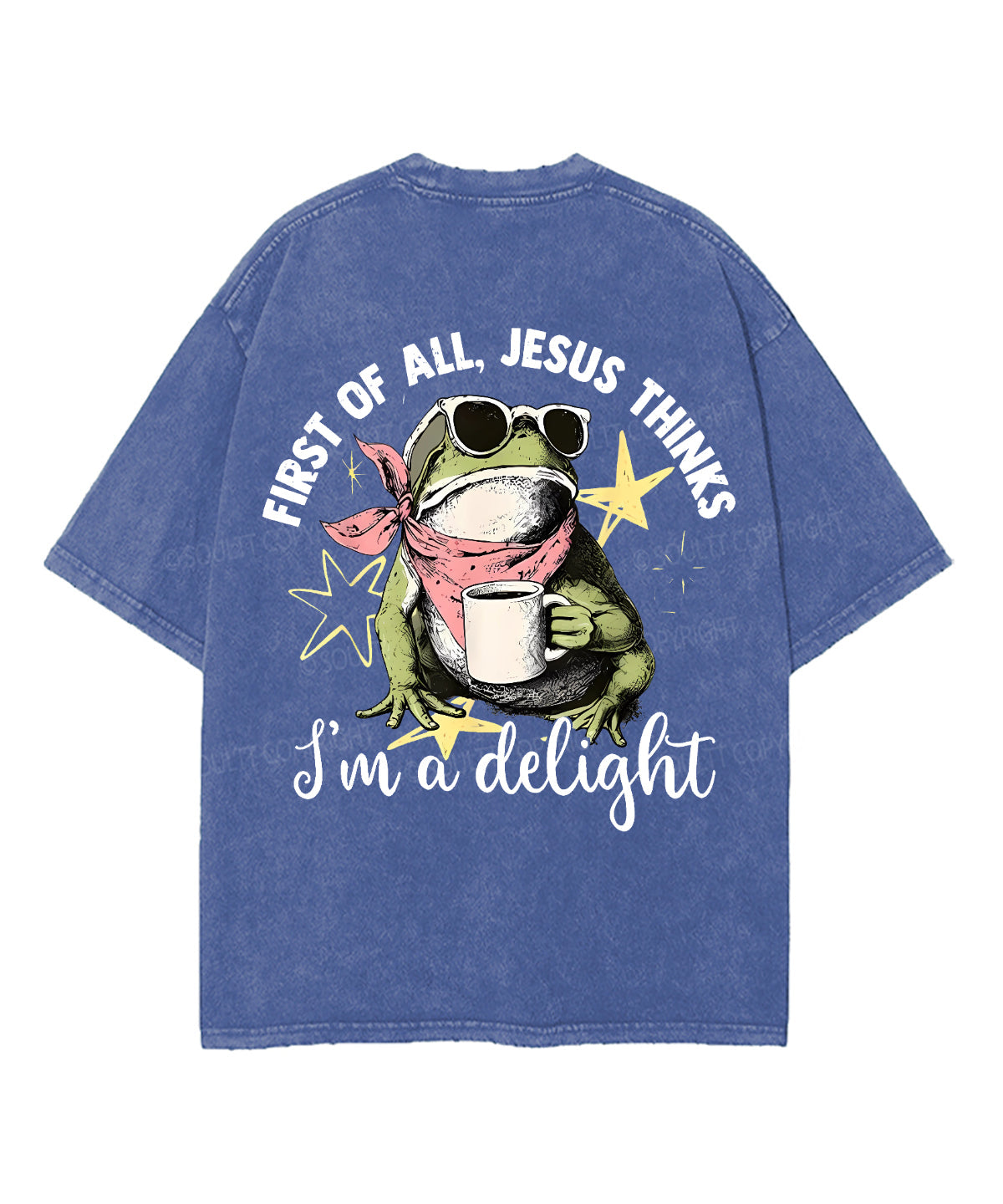 First Of All Jesus Thinks I’m A Delight Double Sided Unisex Washed Christian T-shirt