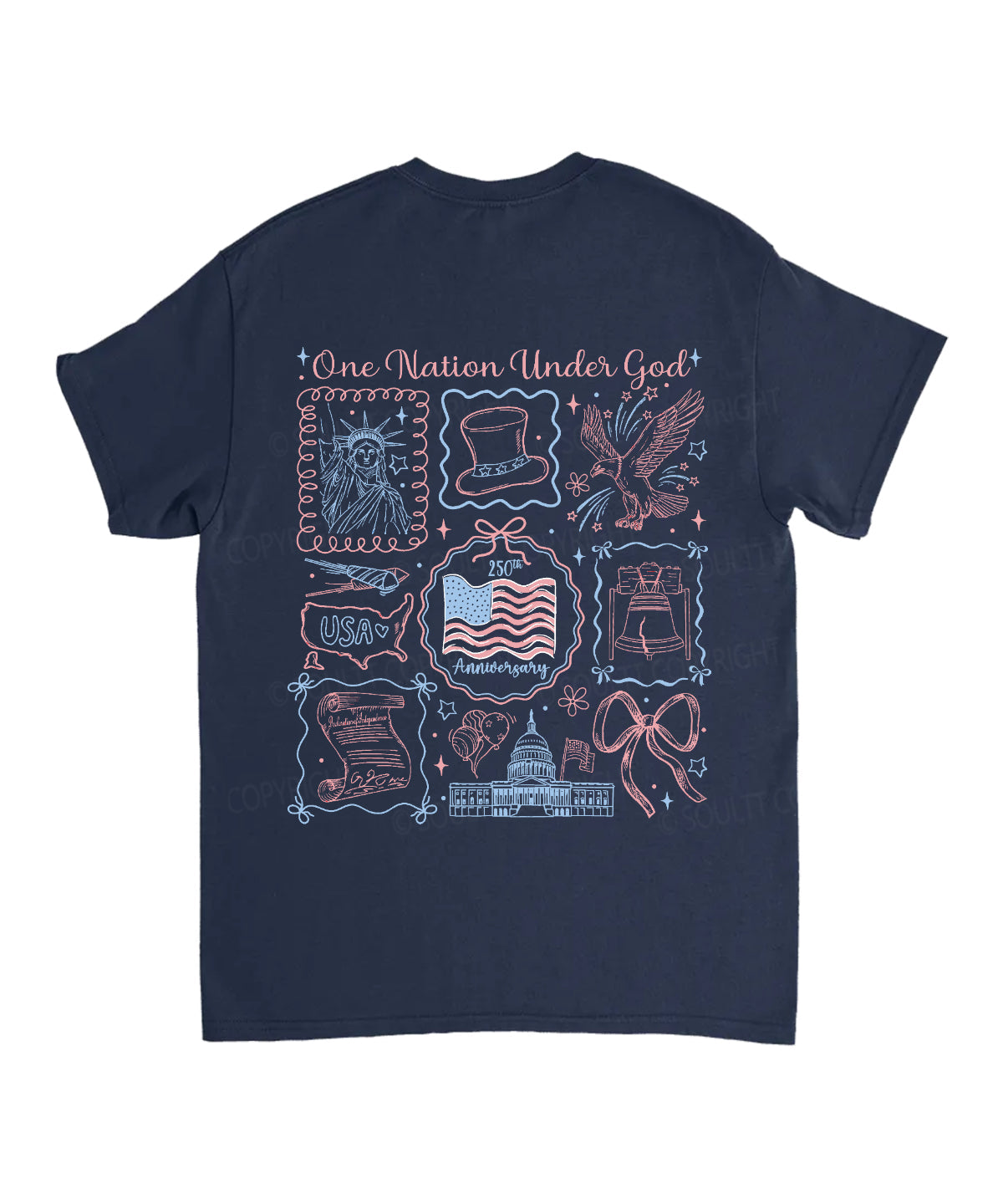 One Nation Under God Double Sided Unisex Cotton Christian T-Shirt