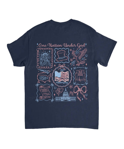 One Nation Under God Double Sided Unisex Cotton Christian T-Shirt