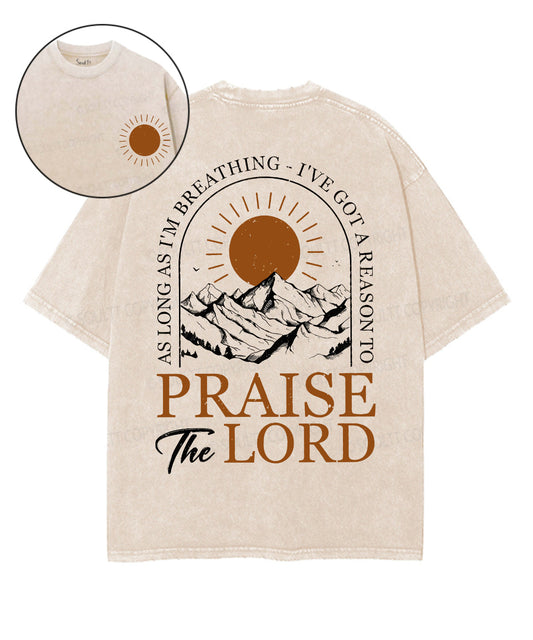 Praise The Lord Double Sided Unisex Washed Christian T-shirt