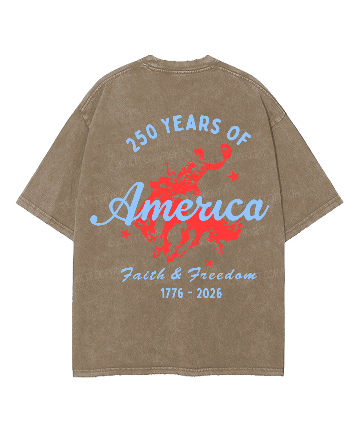 250 Years America Anniversary Double Sided Unisex Washed Christian T-shirt