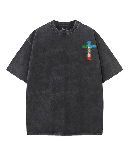 Life Is Better With Jesus Double Sided Unisex Washed Christian T-shirt