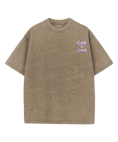 God Is Good Double Sided Unisex Washed Christian T-shirt