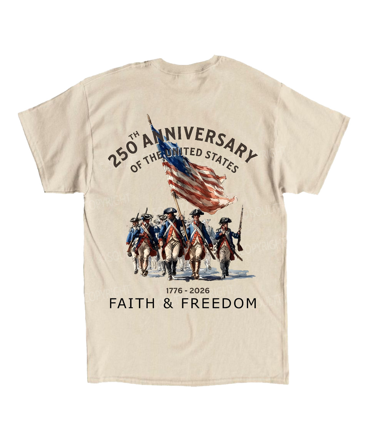 250 Years America Anniversary Double Sided Unisex Cotton Christian T-Shirt
