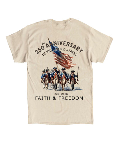 250 Years America Anniversary Double Sided Unisex Cotton Christian T-Shirt