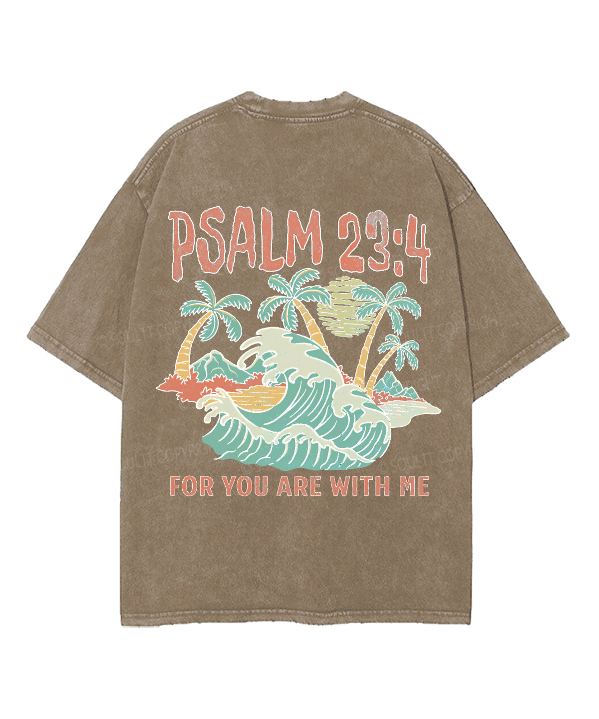 For You Are With Me Double Sided Unisex Washed Christian T-shirt