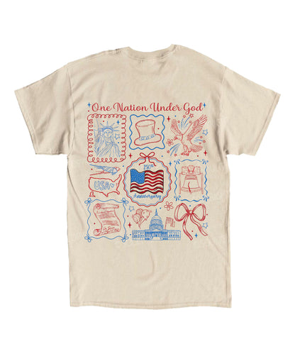 One Nation Under God Double Sided Unisex Cotton Christian T-Shirt