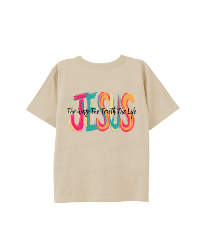 Kids Jesus The Way Double Sided Cotton Christian T-shirt