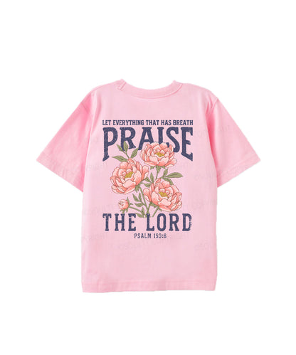 Kids Praise The Lord Double Sided Cotton Christian T-shirt