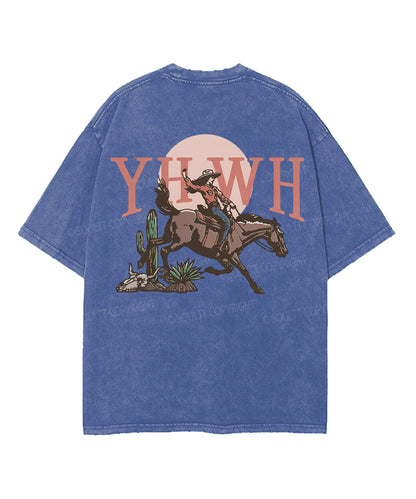 YHWH Double Sided Unisex Washed Christian T-shirt