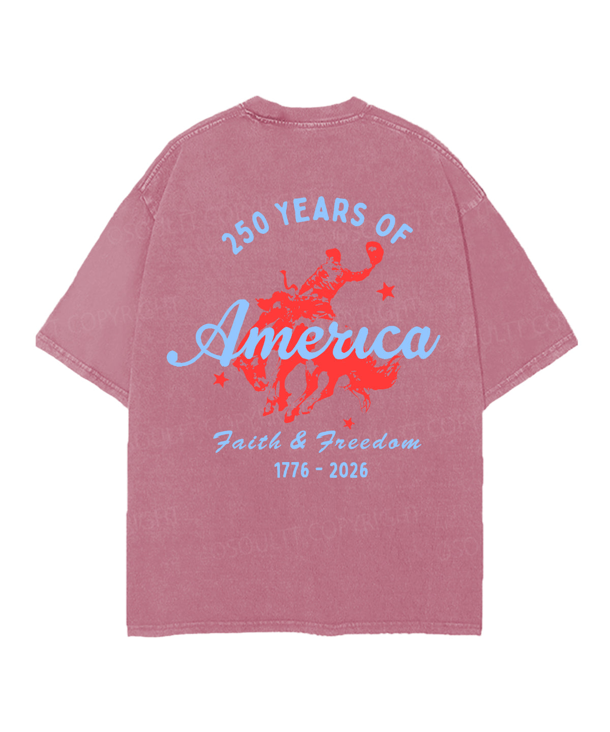 250 Years America Anniversary Double Sided Unisex Christian Washed T-Shirt & Shorts