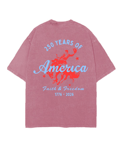 250 Years America Anniversary Double Sided Unisex Christian Washed T-Shirt & Shorts