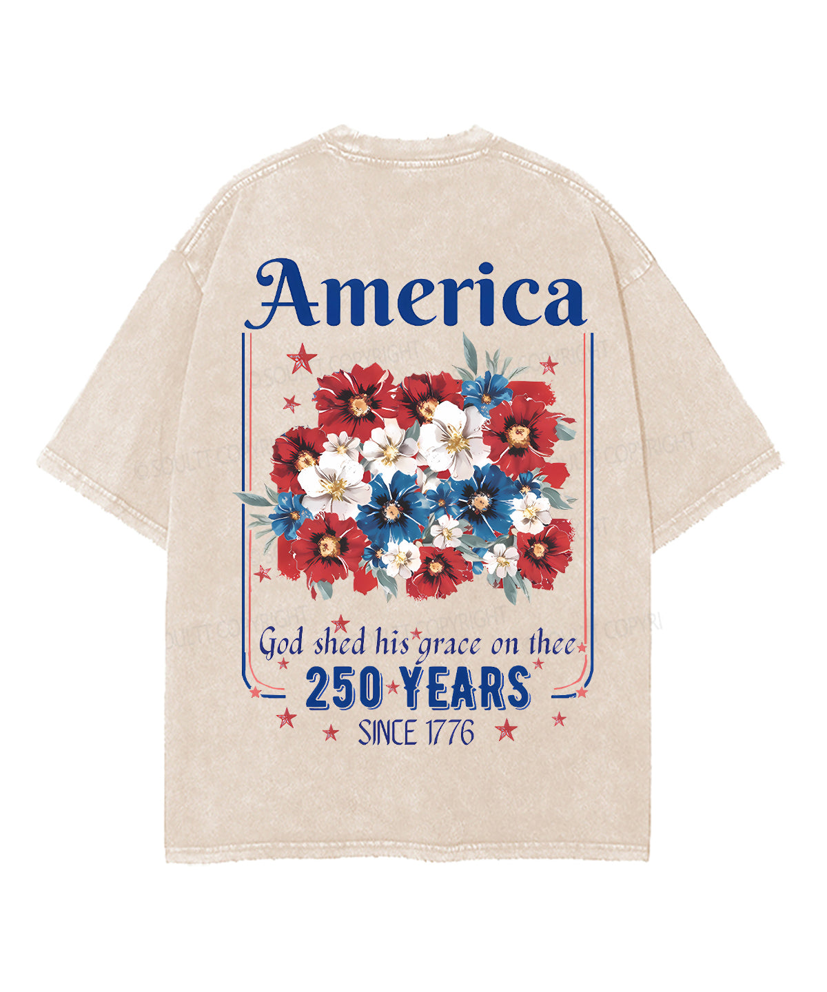 250 Years America Anniversary Double Sided Unisex Washed Christian T-shirt