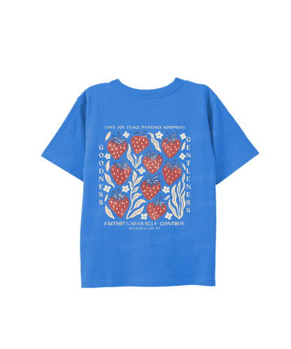 Kids Fruit Of The Spirit Double Sided Cotton Christian T-shirt