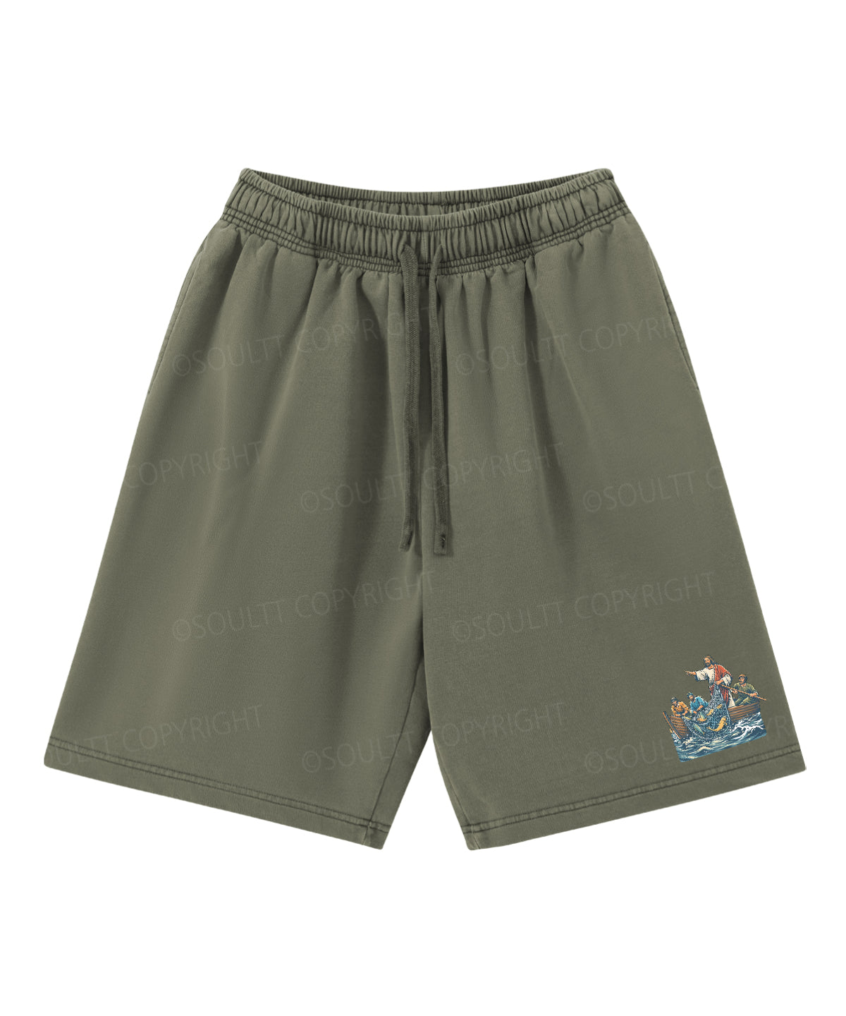 We're Going Fishing Double Sided Unisex Christian Washed T-Shirt & Shorts