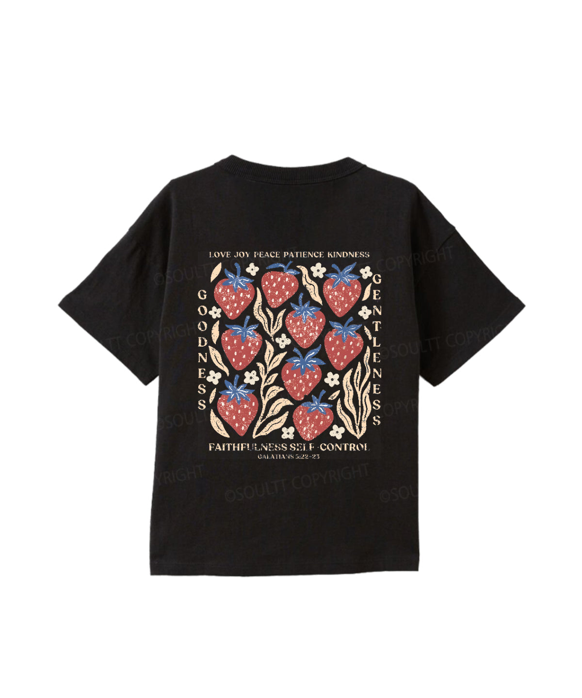 Kids Fruit Of The Spirit Double Sided Cotton Christian T-shirt