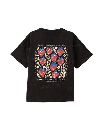 Kids Fruit Of The Spirit Double Sided Cotton Christian T-shirt