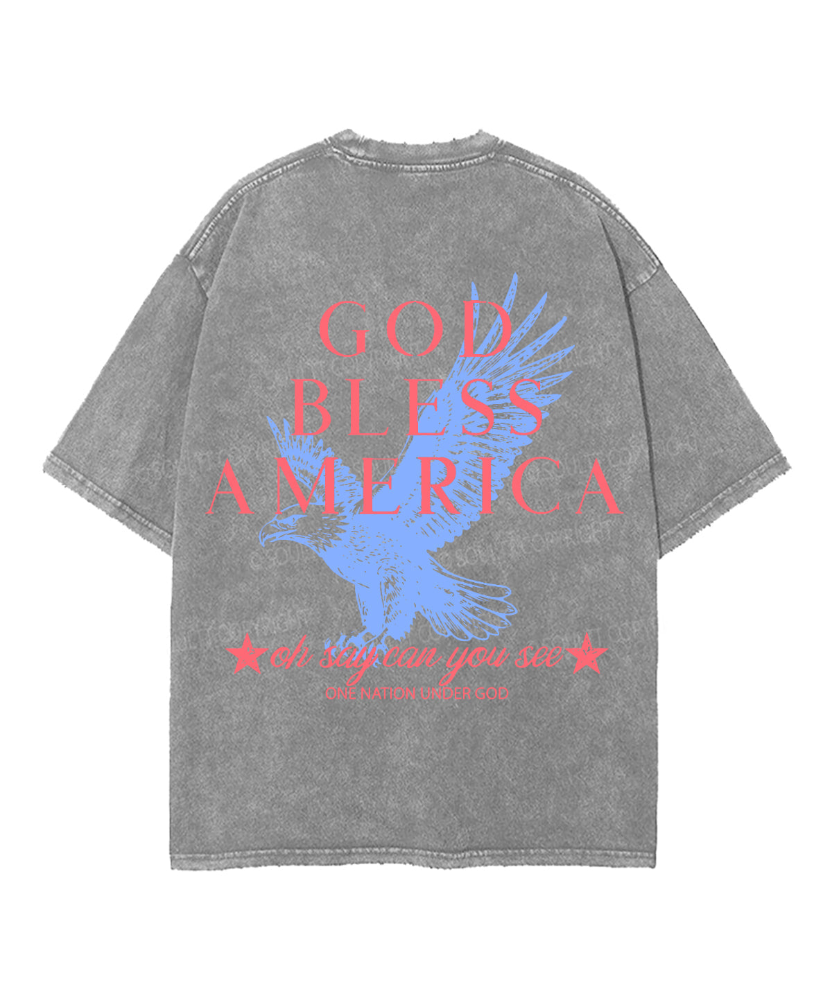 God Bless America Double Sided Unisex Washed Christian T-shirt