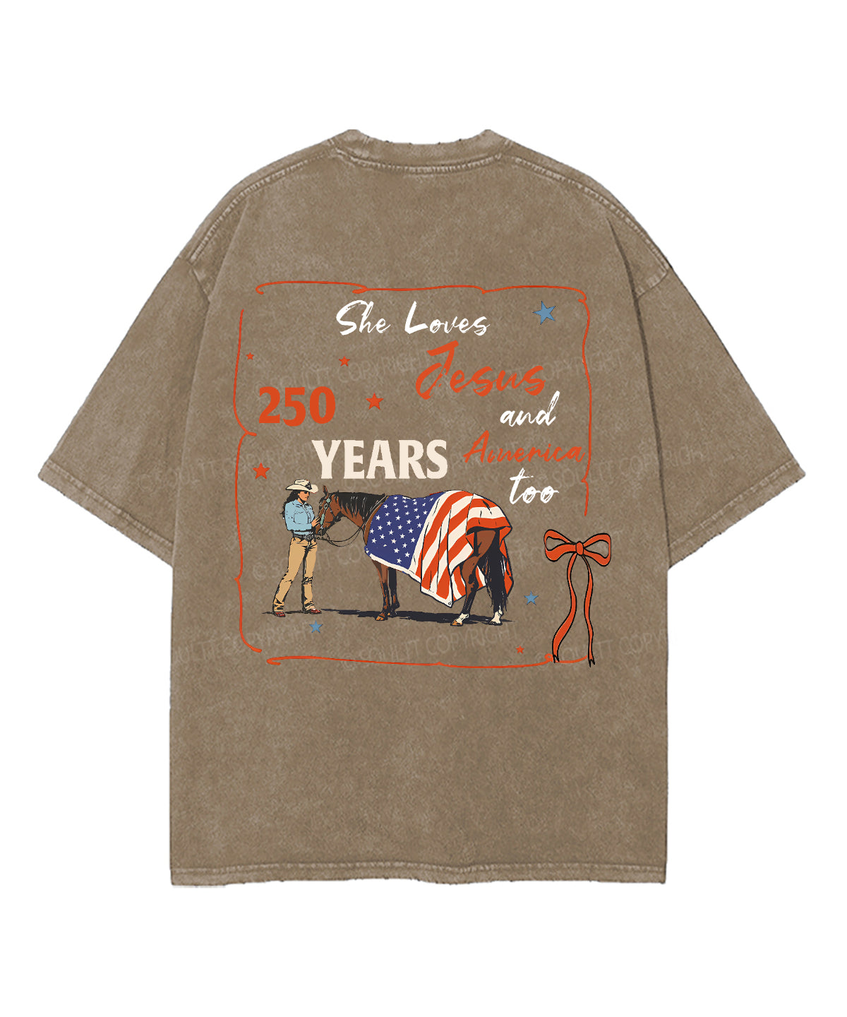 250 Years America Anniversary Double Sided Unisex Washed Christian T-shirt