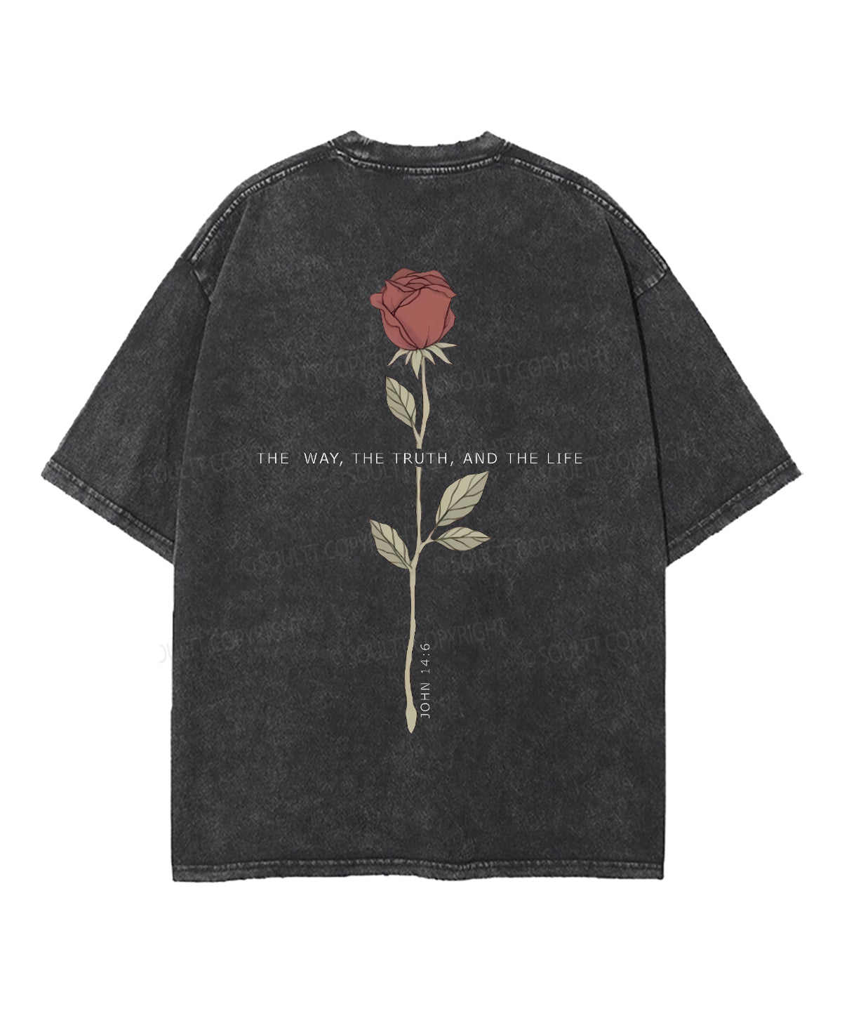The Way , The Truth, And The Life Double Sided Unisex Washed Christian T-shirt