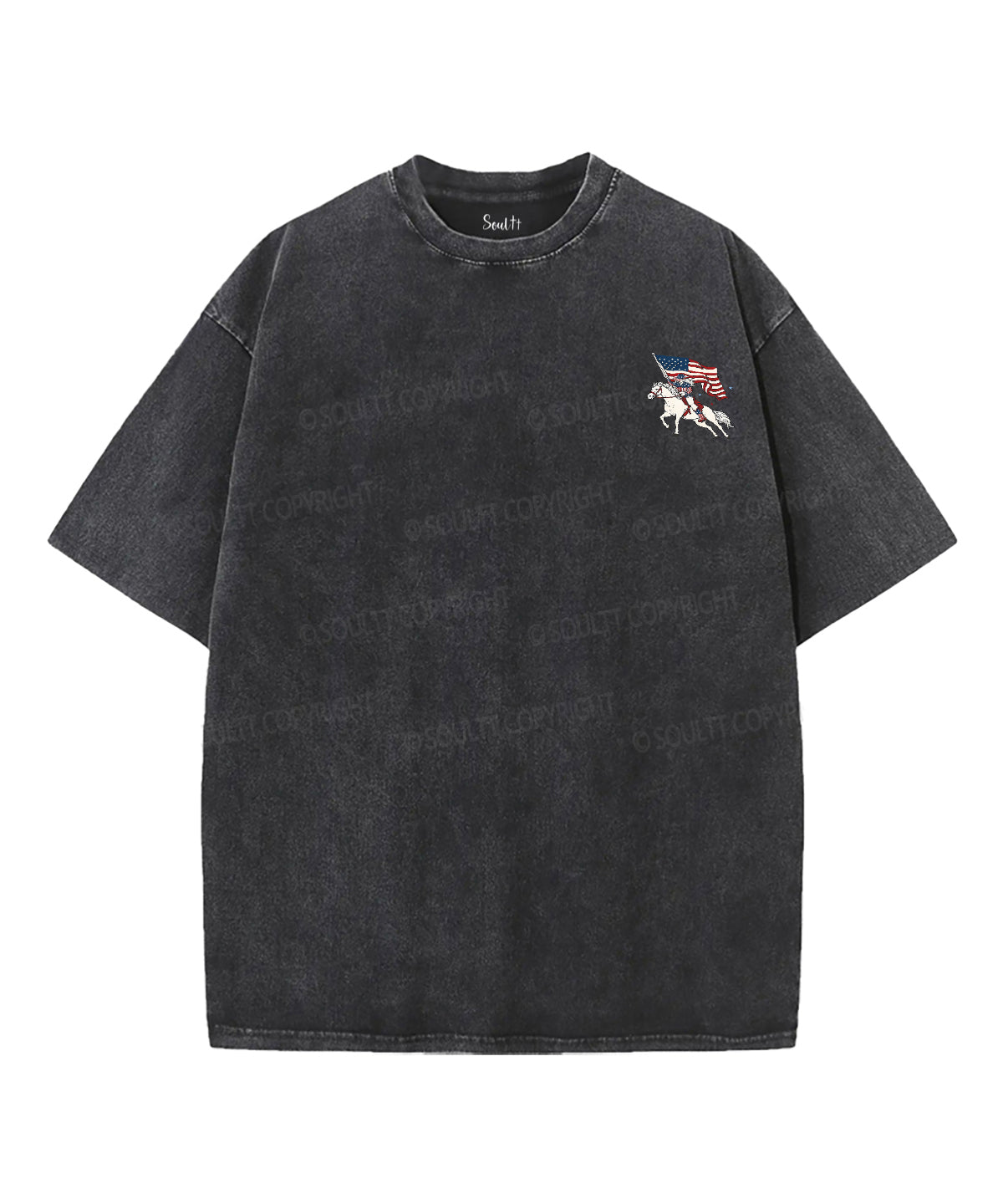 We Love Jesus,And America Too Double Sided Unisex Washed Christian T-shirt