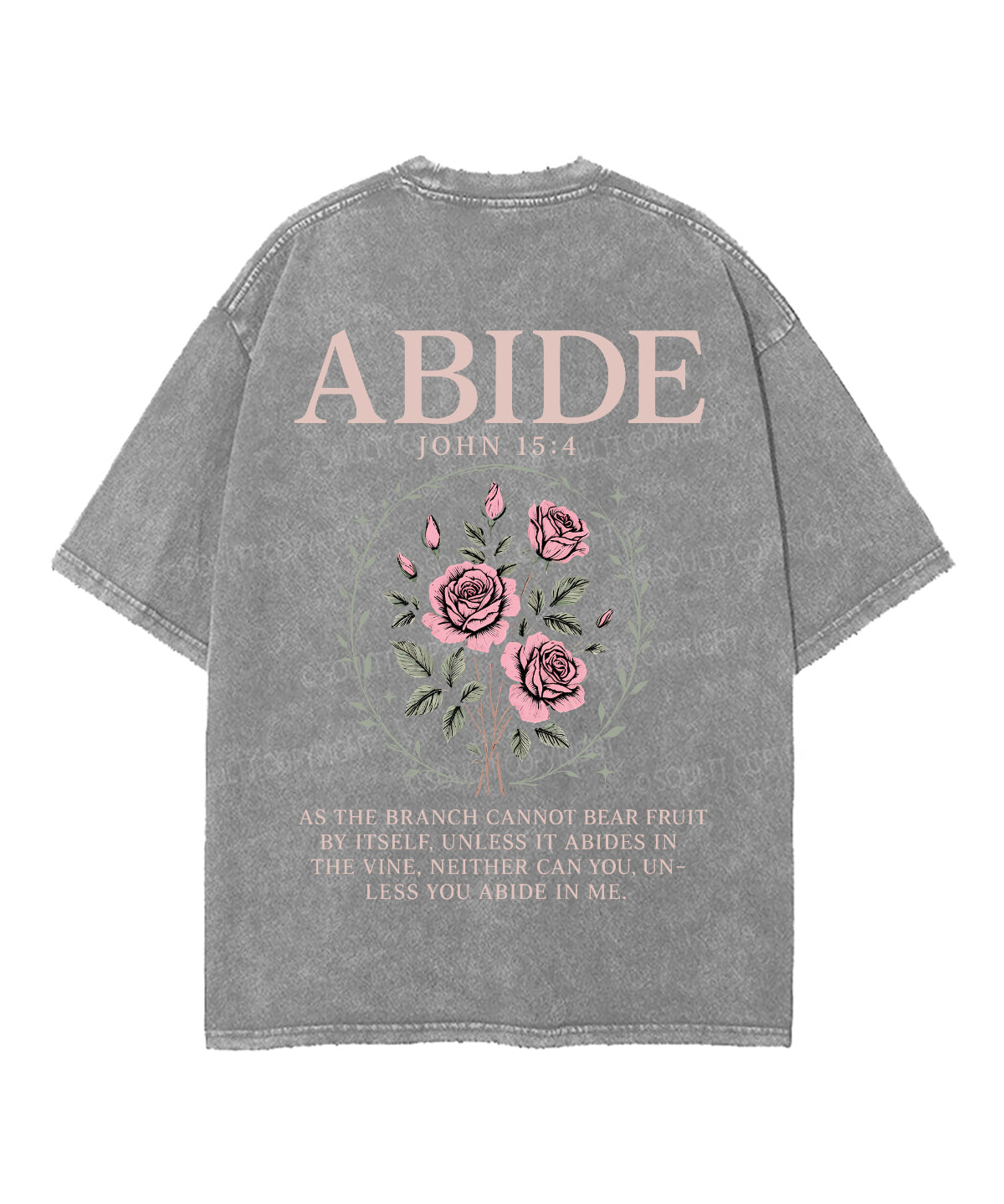 Abide Double Sided Unisex Washed Christian T-shirt