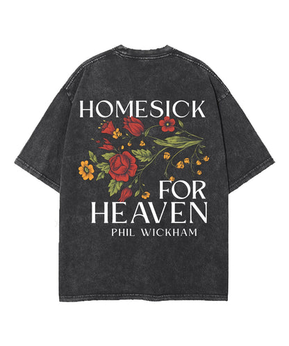 Homesick For Heaven Double Sided Unisex Washed Christian T-shirt
