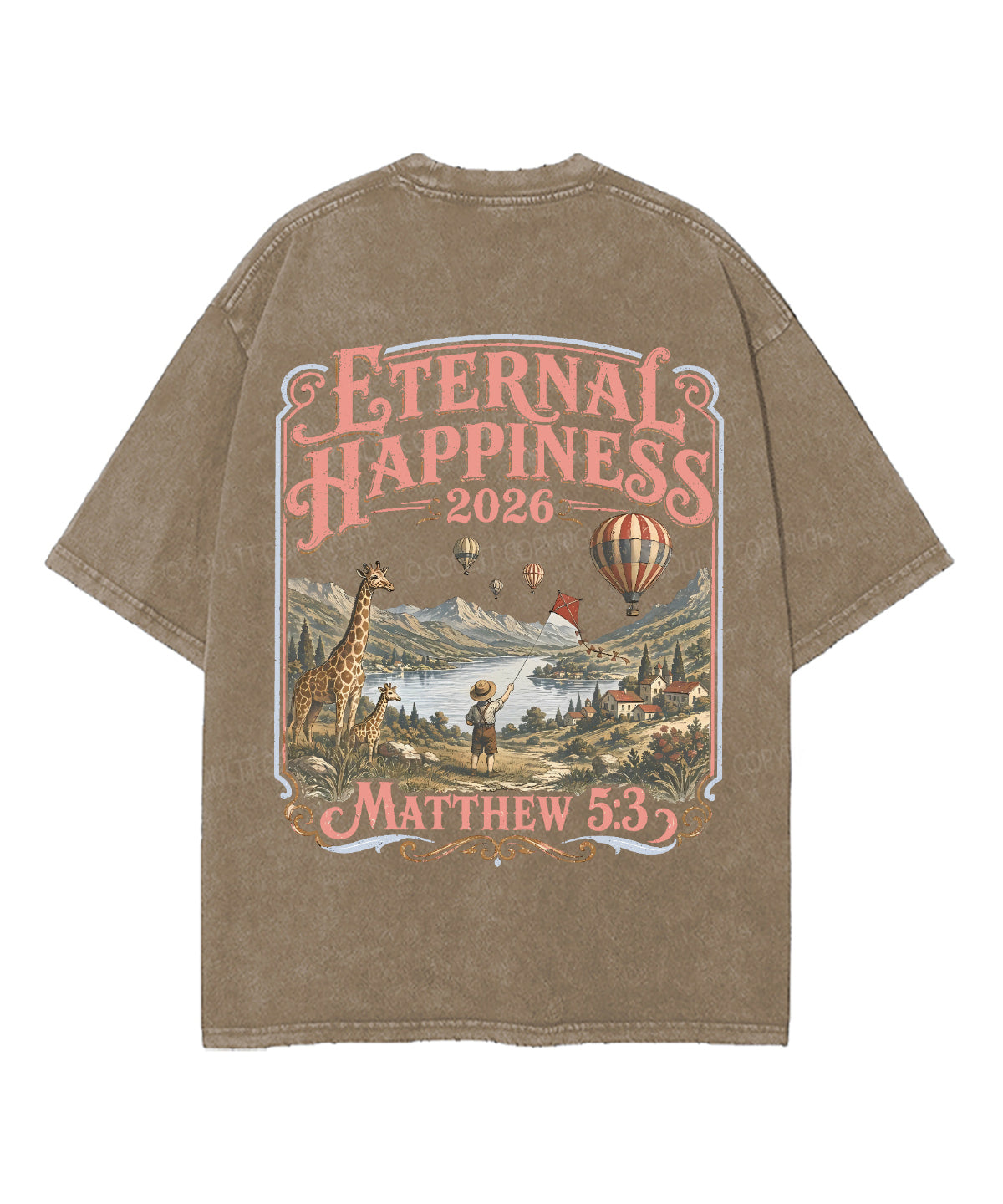 Eternal Happiness Double Sided Unisex Washed Christian T-shirt
