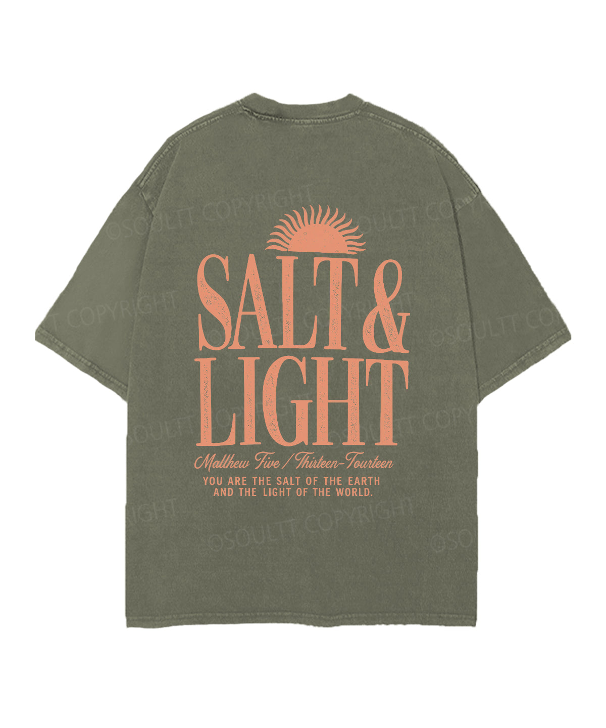 Salt & Light Double Sided Unisex Christian Washed T-Shirt & Shorts