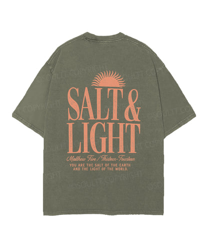 Salt & Light Double Sided Unisex Christian Washed T-Shirt & Shorts