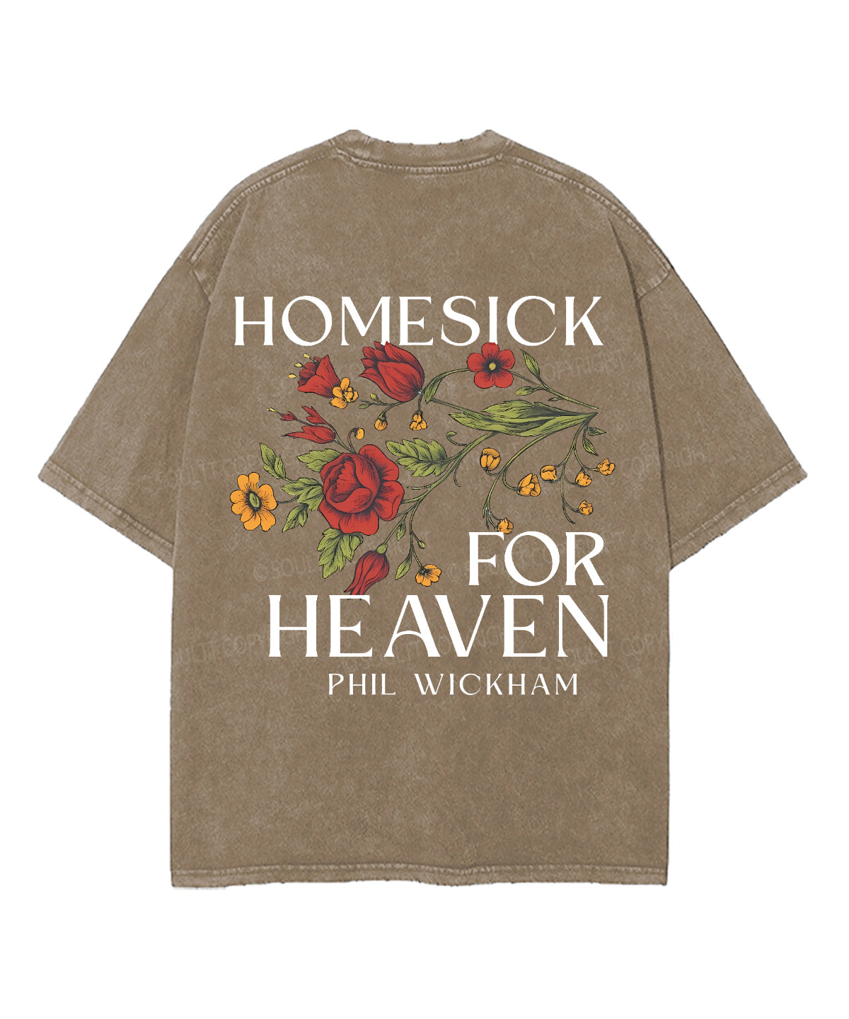 Homesick For Heaven Double Sided Unisex Washed Christian T-shirt
