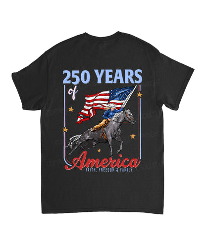 250 Years America Anniversary Double Sided Unisex Cotton Christian T-Shirt