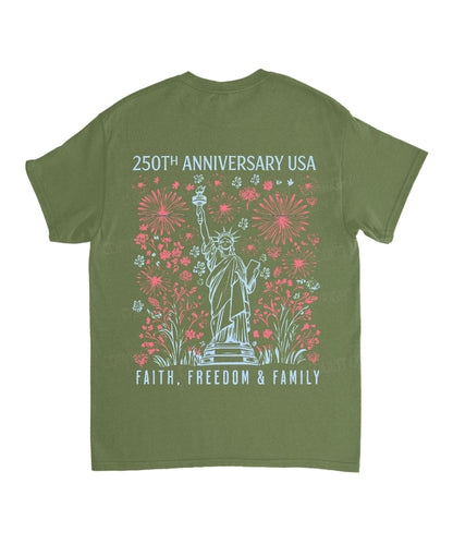 250 Years America Anniversary Double Sided Unisex Cotton Christian T-Shirt