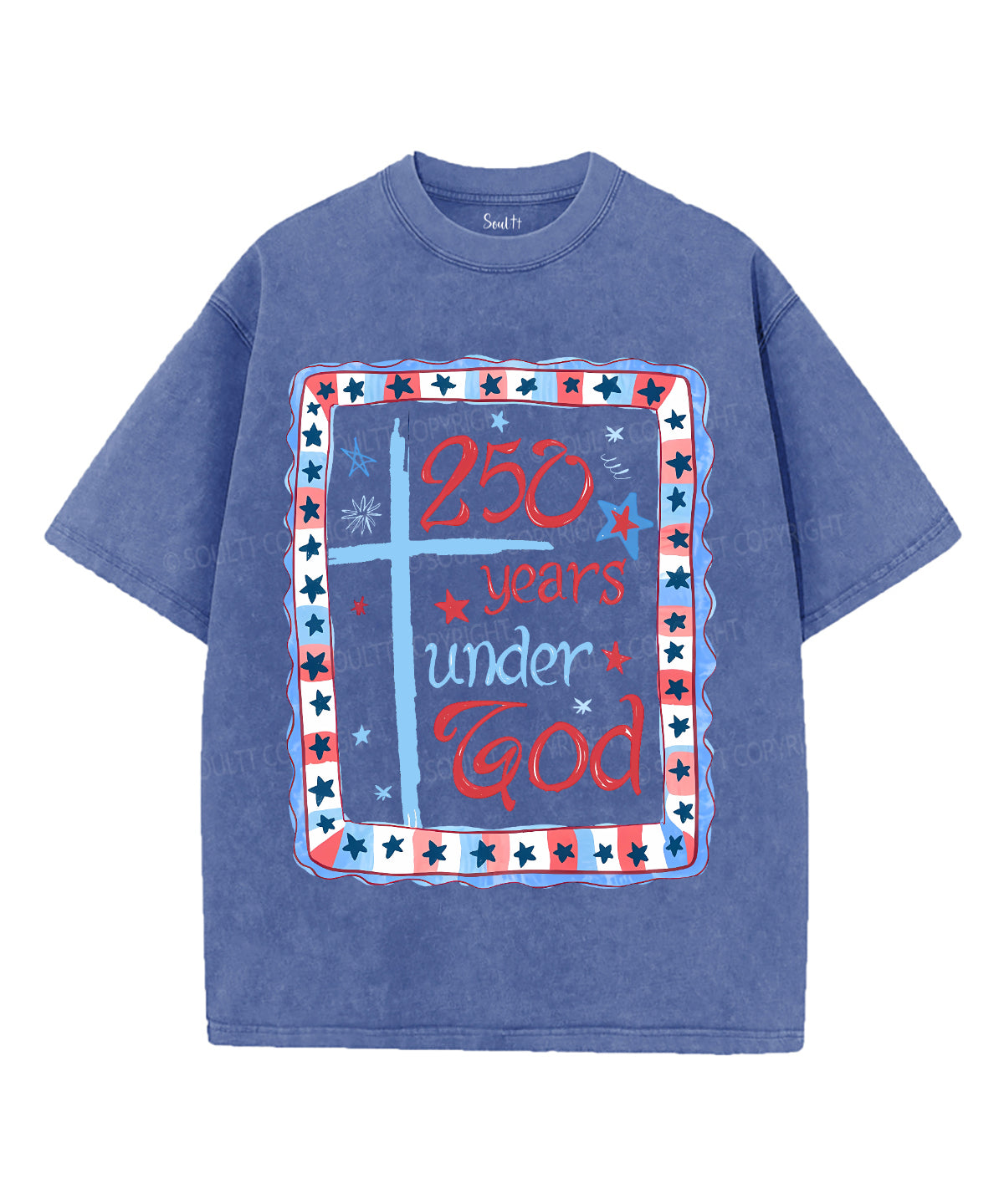 250 Years America Anniversary Unisex Washed Christian T-shirt