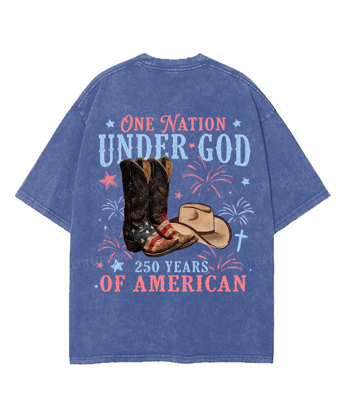 250 Years America Anniversary Double Sided Unisex Washed Christian T-shirt