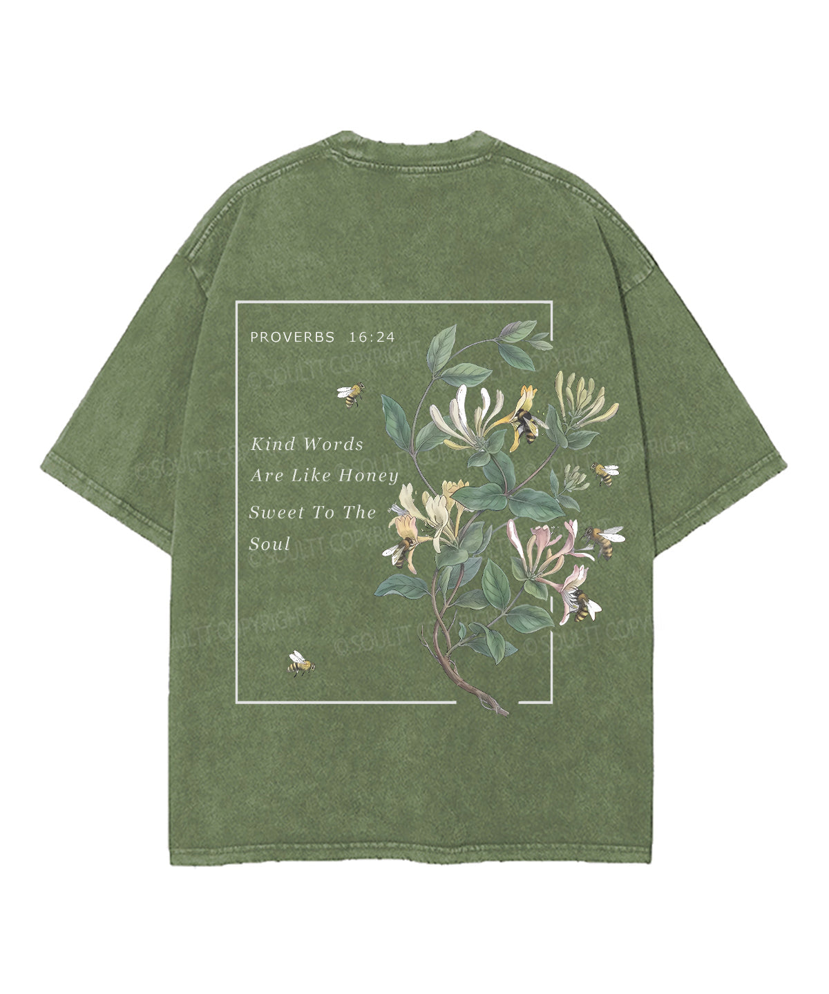 Kind Words Are Like Honey Double Sided Unisex Washed Christian T-shirt