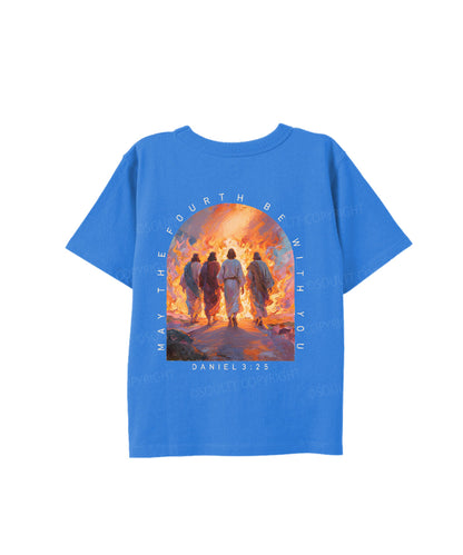 Kids May the Fourth Be With You Double Sided Cotton Christian T-shirt