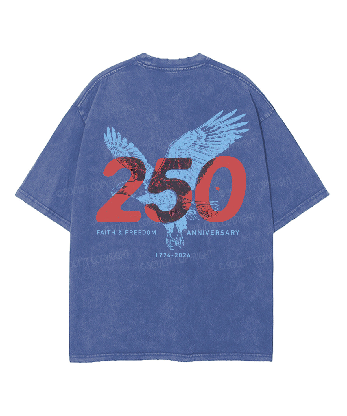 250 Years America Anniversary Double Sided Unisex Washed Christian T-shirt
